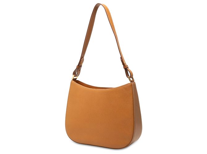 Bolsa de ombro Burberry em couro marrom Caramelo - vista 2