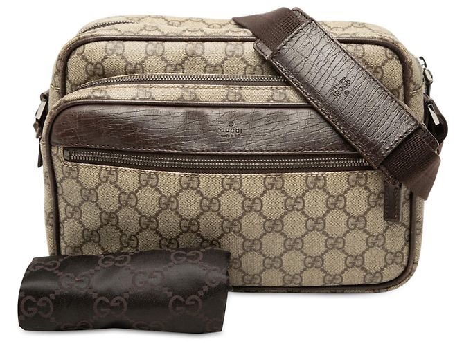 Borsa a tracolla Gucci Beige GG Supreme - vista 7