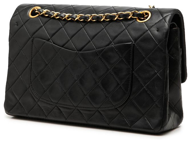 Chanel Black Medium Classic Lambskin Double Flap Negro - vista 2