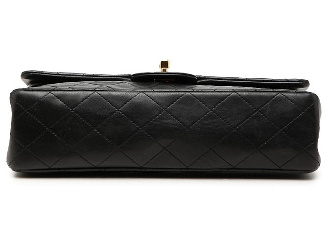 Chanel Black Medium Classic Lambskin Double Flap Negro - vista 3