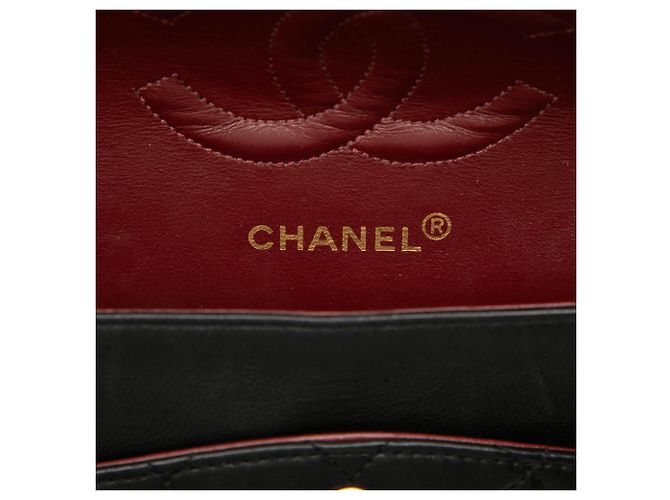Chanel Black Medium Classic Lambskin Double Flap Negro - vista 5