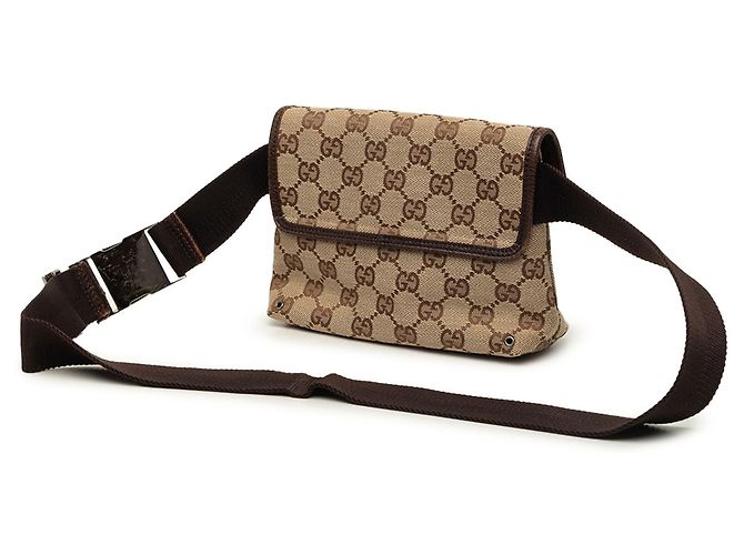 Gucci Jackie Gürteltasche aus beigem GG Canvas - Ansicht 2