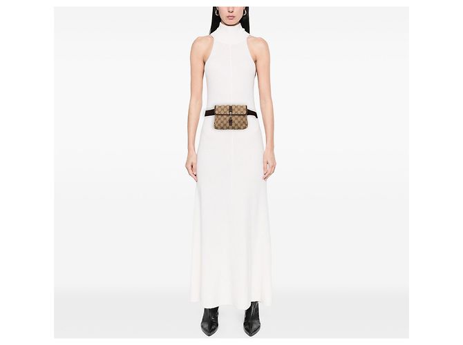 Gucci Jackie Gürteltasche aus beigem GG Canvas - Ansicht 6