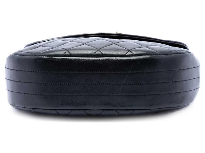 Chanel Black XL CC Quilted Lambskin Round Flap Negro - vista 3