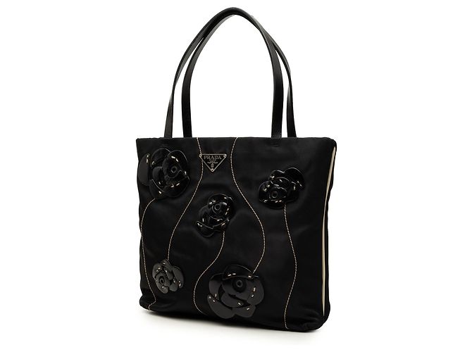 Borsa Tote Prada Black Tessuto Rosette Nero - vista 2