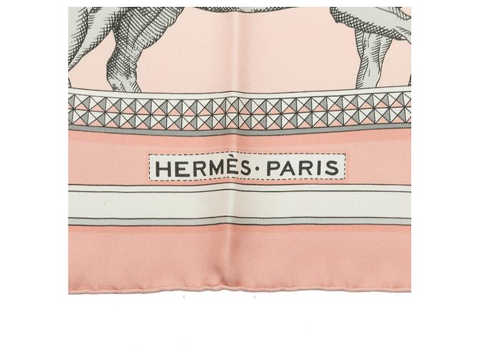 Pañuelo de seda Hermès Pink Grand Apparat 90 Rosa - vista 5