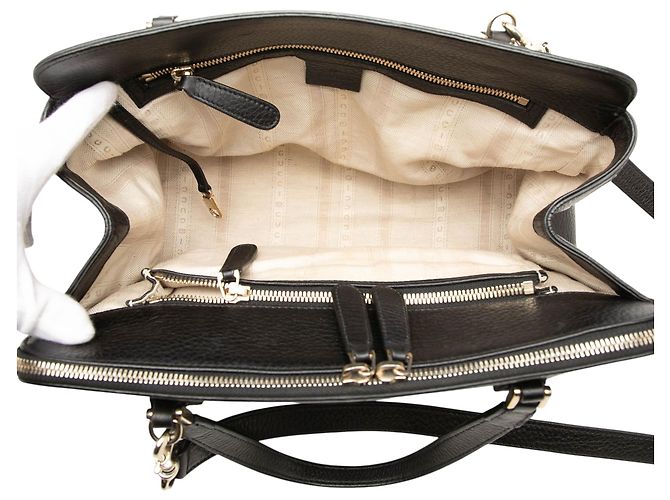 Borsa Soho Working Satchel Gucci in pelle di vitello martellata nera Nero - vista 4