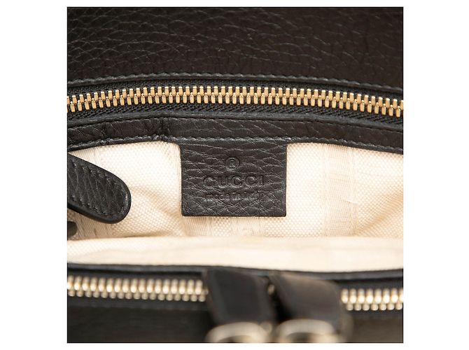 Borsa Soho Working Satchel Gucci in pelle di vitello martellata nera Nero - vista 5