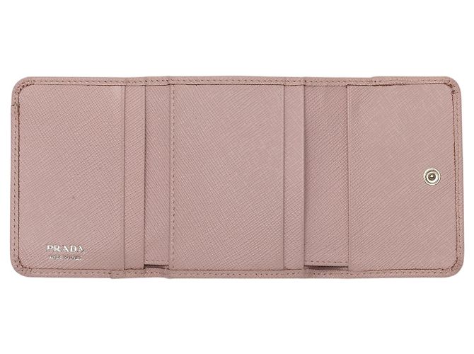 Cartera pequeña Prada Pink Saffiano Trifold Rosa - vista 4