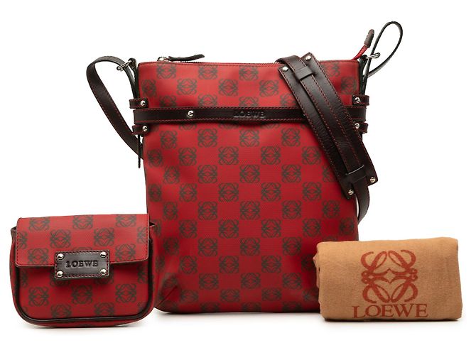 LOEWE Red Anagram Coated Canvas Crossbody-Tasche Rot - Ansicht 7