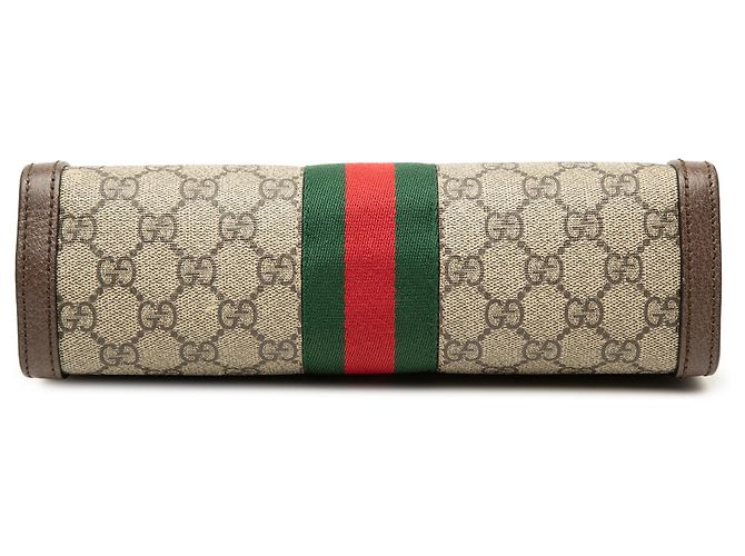 Gucci Beige Small GG Supreme Web Ophidia Chain Crossbody - vista 3
