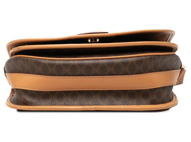 Céline Bolso bandolera Celine Brown Macadam Coated Canvas Castaño - vista 3