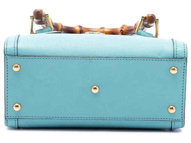 Borsa Gucci Blue Mini Calfskin Bamboo Diana Satchel Blu chiaro - vista 3