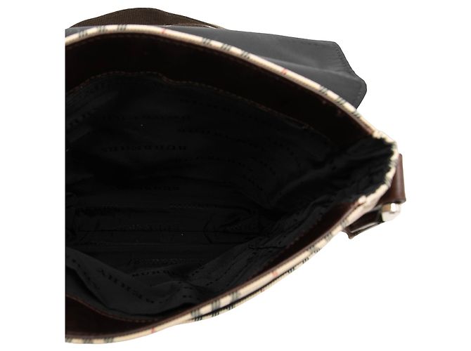 Borsa a tracolla con patta Burberry Beige House Check Canvas - vista 4