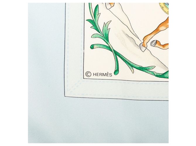 Foulard di seta Hermès White Costumes Civils Actuels 90 Bianco - vista 7
