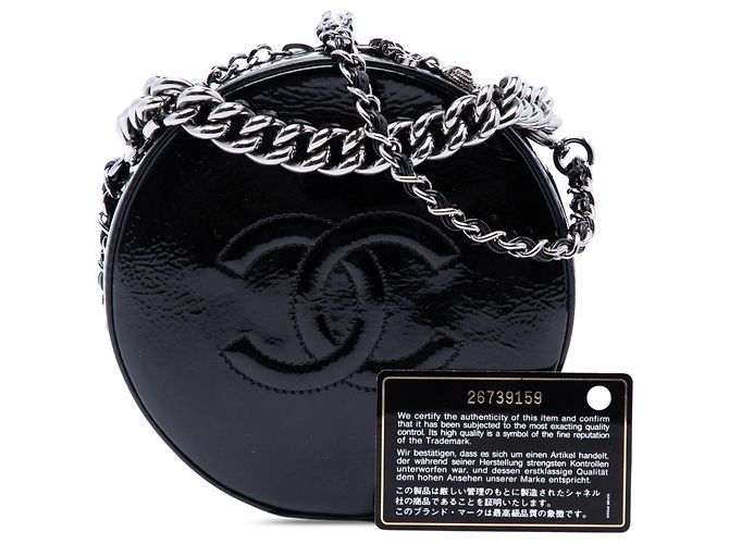 Chanel Black CC Patent Round As Earth Bag Schwarz - Ansicht 7