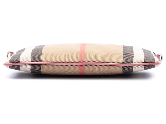 Burberry Beige House Check Canvas Derby Peyton Crossbody - vista 3