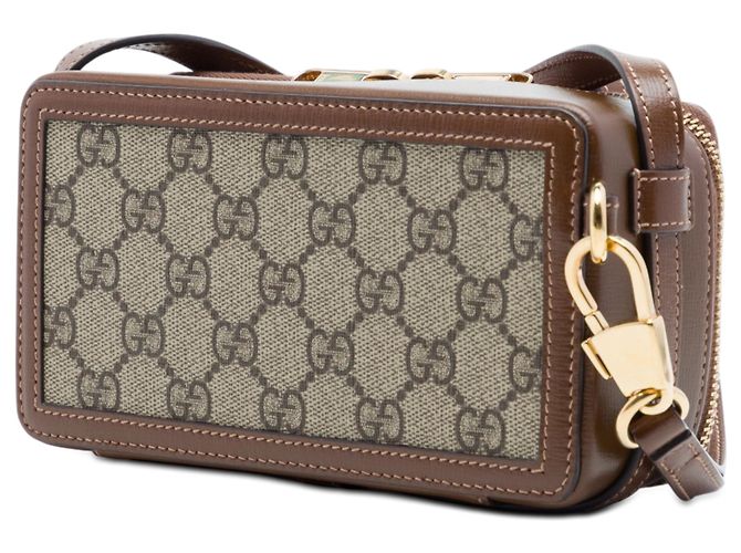 Gucci Beige GG Supreme Interlocking G Crossbody-Tasche - Ansicht 2