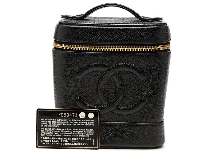 Chanel Black CC Caviar Vanity Case Negro - vista 7