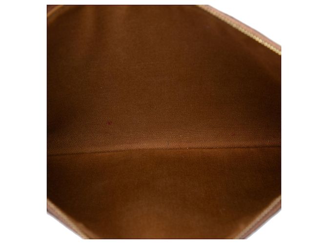 Céline Clutch Celine Small Triomphe de lona revestida marrón Castaño Marrón oscuro - vista 4