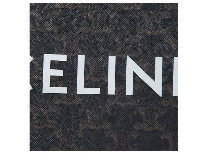 Céline Clutch Celine Small Triomphe de lona revestida marrón Castaño Marrón oscuro - vista 5