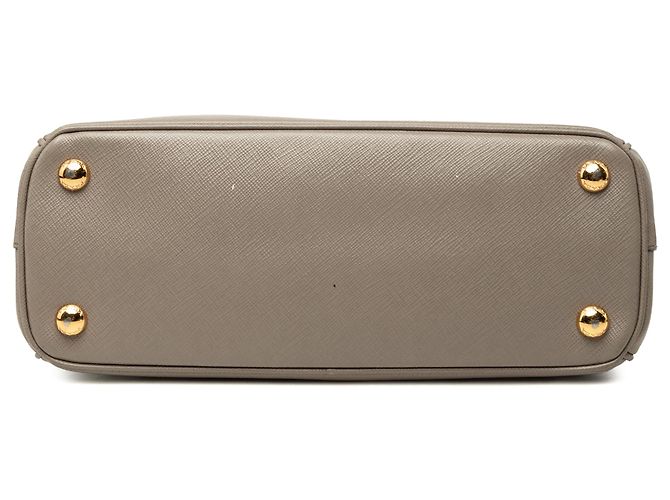 Prada Borsa Mini Saffiano Lux Galleria Double Zip Marrone Taupe - vista 3