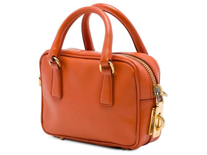 Sac Prada Orange Mini Saffiano Lux Bauletto - vue 2