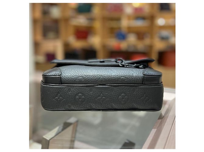 Louis Vuitton Steamer Embossed Leather Messenger Bag Black - view 5