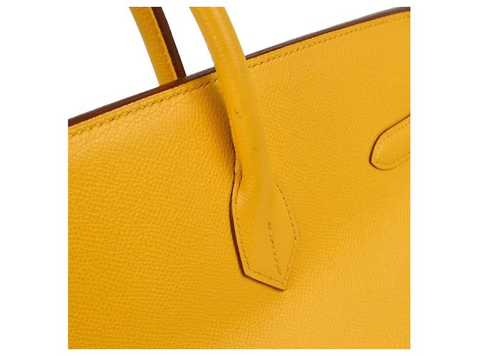 Hermès Hermes Birkin Yellow Courchevel con Gold Hardware 40 Amarillo - vista 4