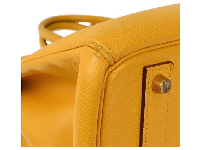 Hermès Hermes Birkin Yellow Courchevel con Gold Hardware 40 Amarillo - vista 5