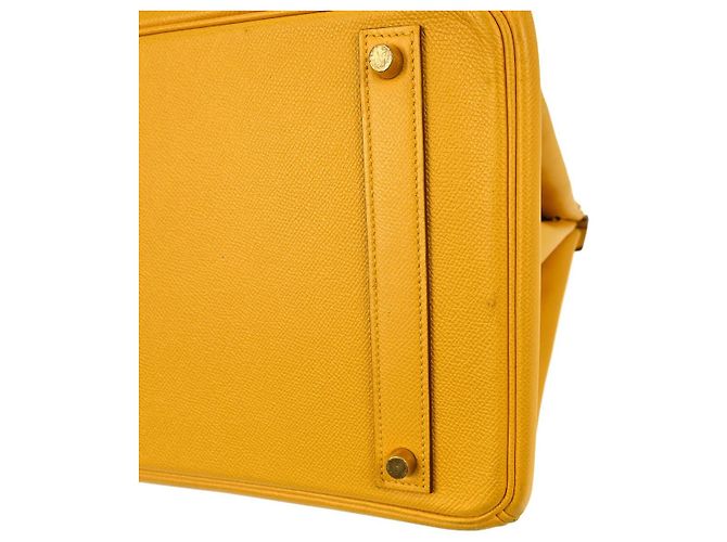 Hermès Hermes Birkin Yellow Courchevel con Gold Hardware 40 Amarillo - vista 7