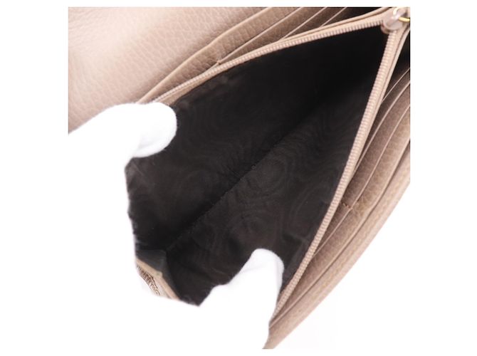 Gucci GG Marmont Continental Chain Leather Beige - vista 7