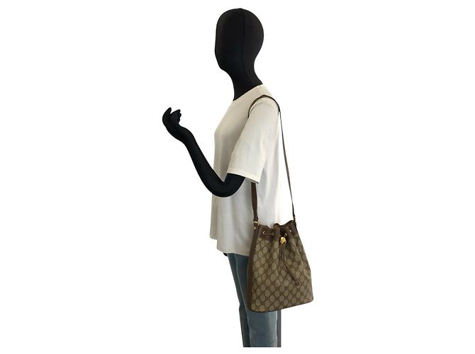 Sac à épaule Gucci GG Supreme Marron Beige - vue 7