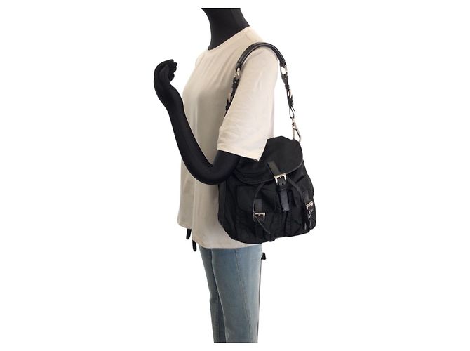 Bolso de hombro Prada Tessuto Negro - vista 7