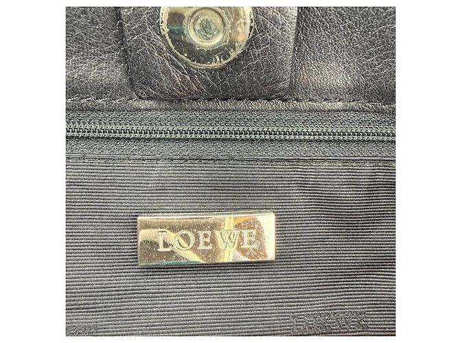 Borsa Tote Loewe Amazona Fusta in camoscio nero - vista 5