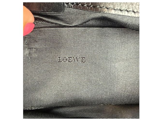 Borsa Tote Loewe Amazona Fusta in camoscio nero - vista 6