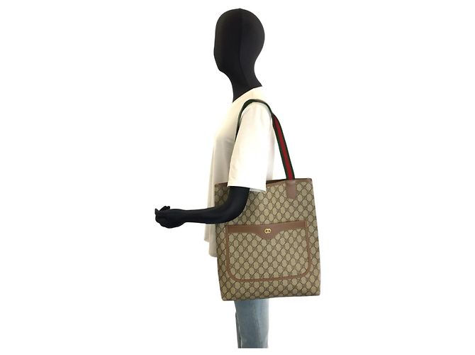 Gucci Sherry Line GG Supreme Tote Bag Braun Beige - Ansicht 6