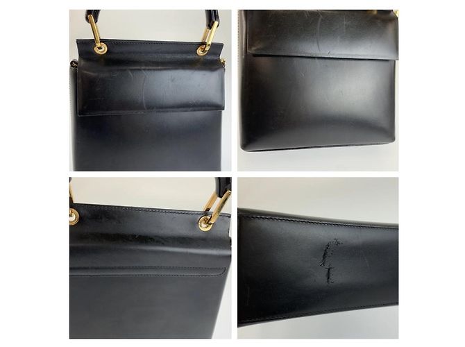 Gucci Vintage Bamboo Handtasche Schwarz - Ansicht 5
