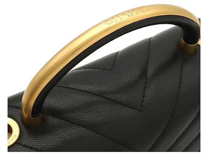 Bolsa de Ombro 2-way Chanel V-Stitch com Alça de Mão Preto - vista 4