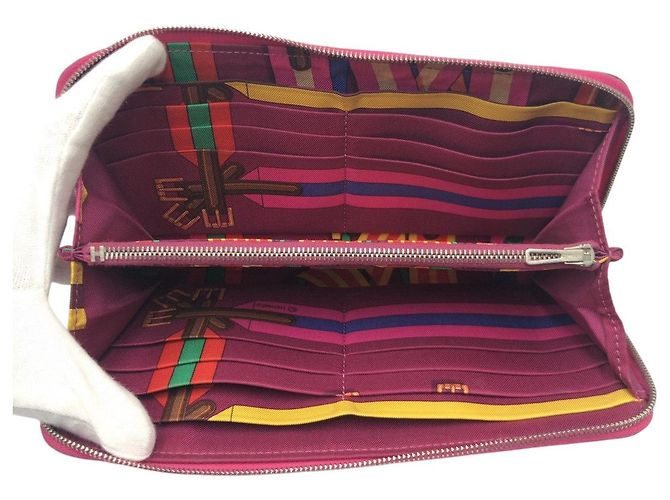 Hermès Portafoglio lungo Hermes Azap Long Silk In Rosa - vista 10