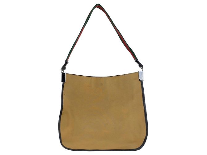 Gucci Shelley Line Hobo Schultertasche Braun Beige - Ansicht 2