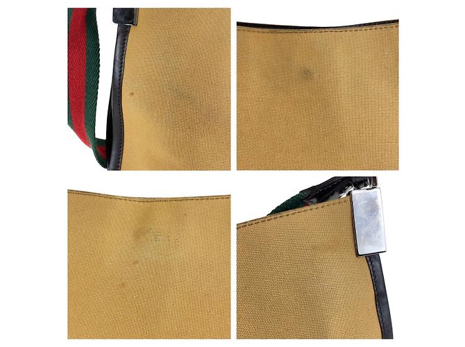 Gucci Shelley Line Hobo Schultertasche Braun Beige - Ansicht 5