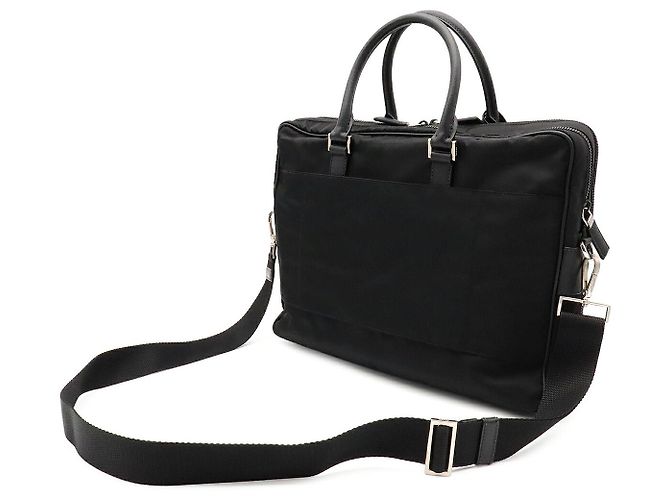 Prada Porte-documents Business Logo Triangle 2VE005 Noir - vue 2