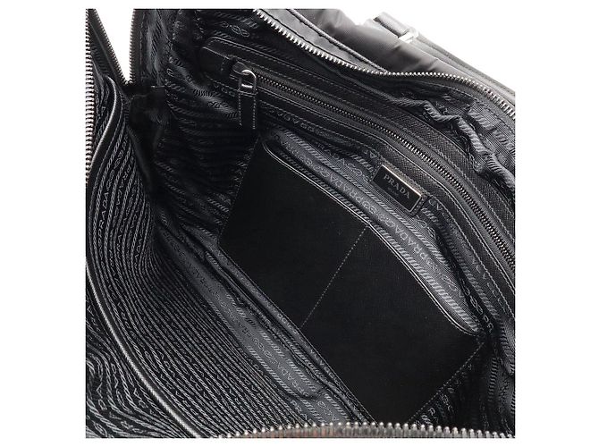 Prada Porte-documents Business Logo Triangle 2VE005 Noir - vue 7