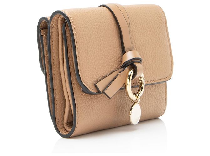 Chloé Carteira Chloe Alphabet Trifold em pele de vitelo Marrom - vista 2