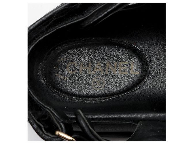 Gabrielle Sandali Chanel Dad CC in vitello con Velcro - Taglia 9 / 39 - VENDITA FINALE Nero - vista 8