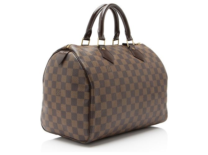 Louis Vuitton Damier Ebene Speedy 30 Satchel Castaño - vista 2