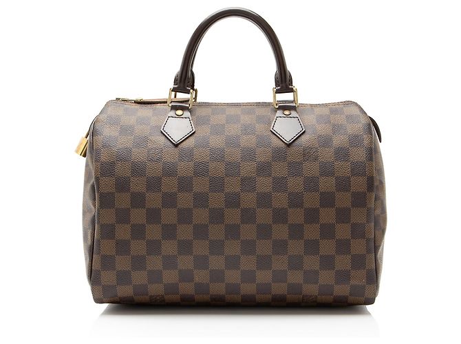 Louis Vuitton Damier Ebene Speedy 30 Satchel Castaño - vista 3