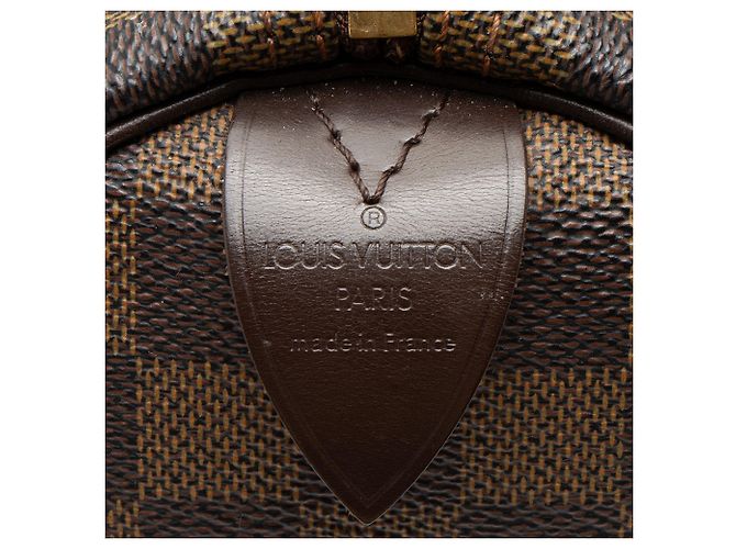 Louis Vuitton Damier Ebene Speedy 30 Satchel Castaño - vista 8
