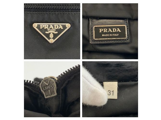 Pochette Prada Tessuto avec logo triangle Noir - vue 3
